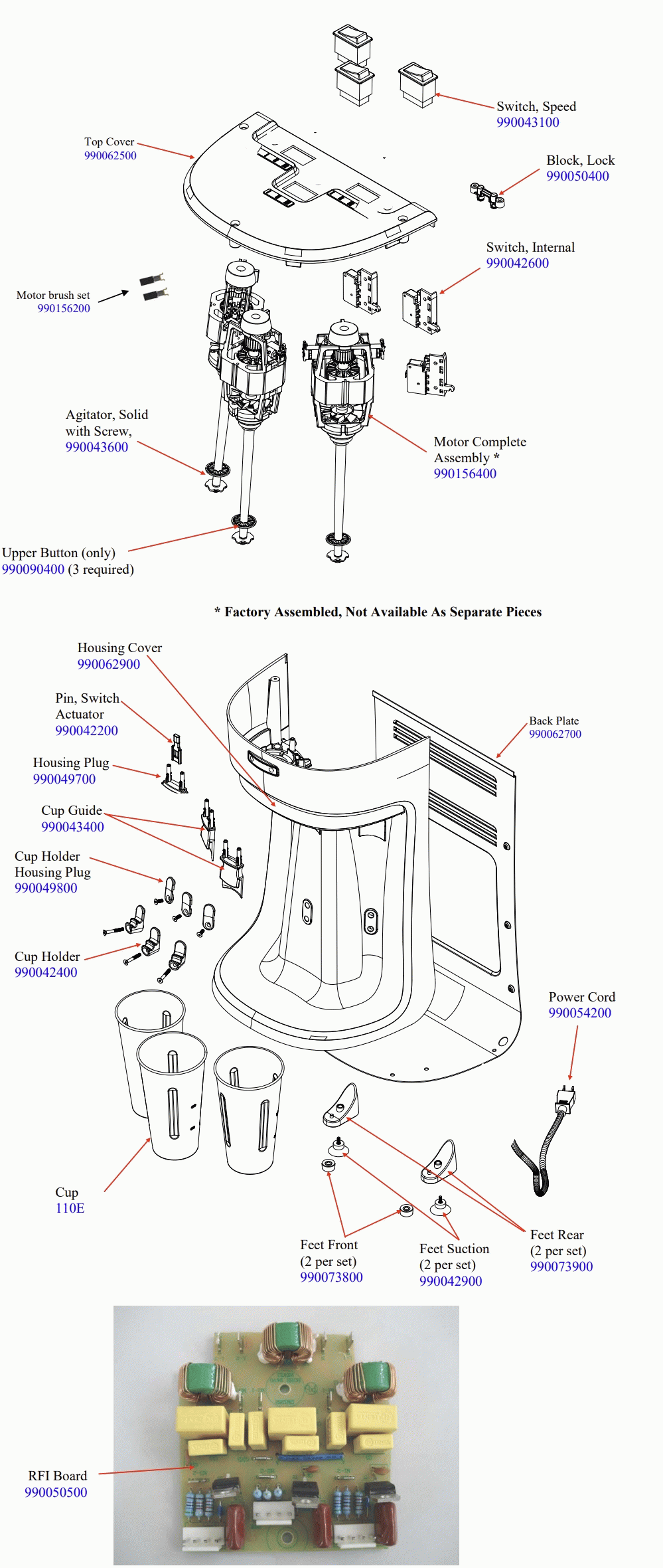 Diagram Diagram and Parts List for HMD-400-CE  Hamilton Beach Drink Mixer